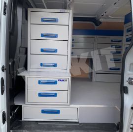 XLD Underfloor drawers with aluminium drawers and false floor